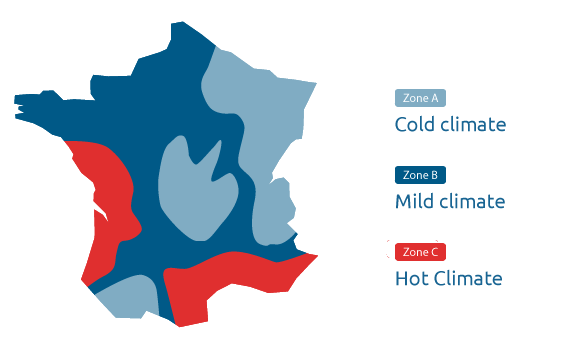 Carte de France - Zone Température