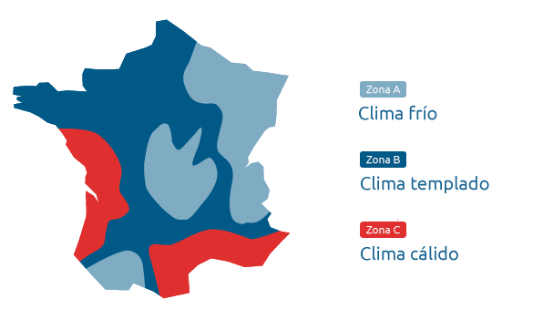 Carte de France - Zone Température