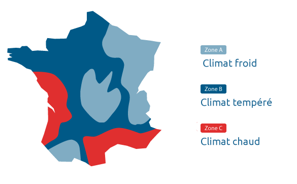 Carte de France - Zone Température