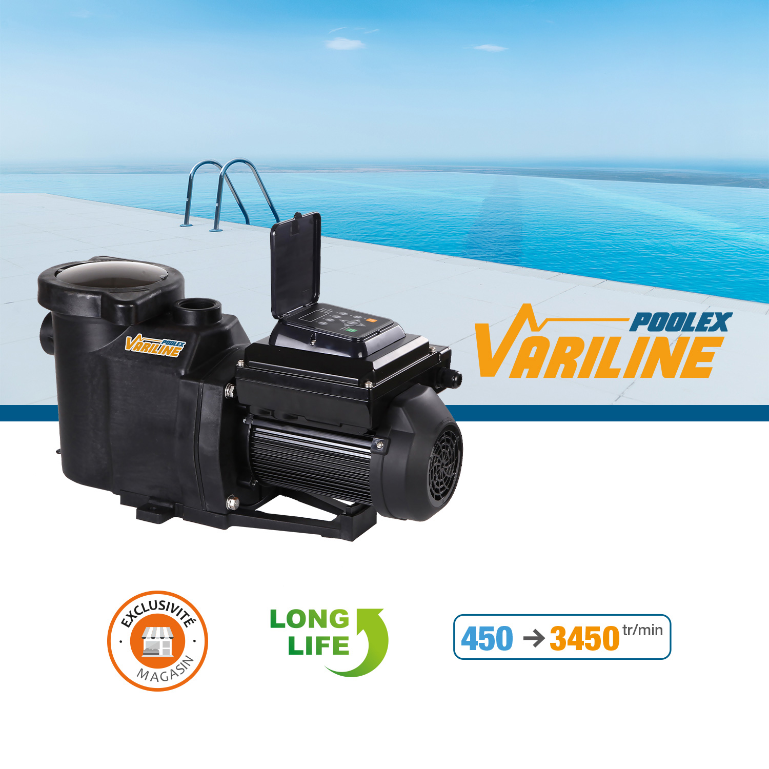 Variline, pompe de filtration piscine à vitesse variable